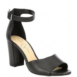 NEW JESSICA SIMPSON women's sherron leather ankle strap heel in black